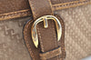 Authentic GUCCI Vintage Shoulder Cross Body Bag Purse Canvas Leather Beige K7685