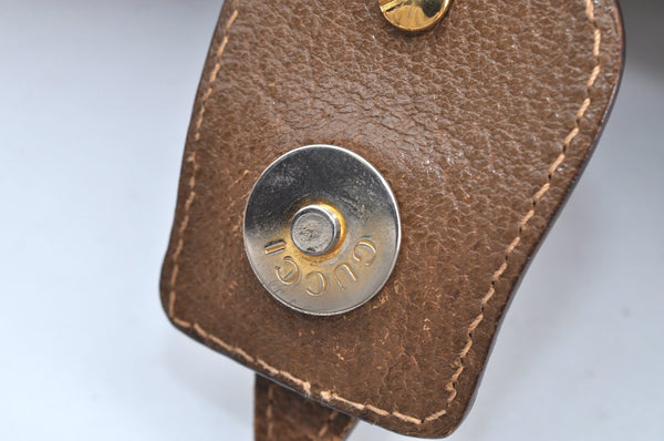 Authentic GUCCI Vintage Shoulder Cross Body Bag Purse Canvas Leather Beige K7685