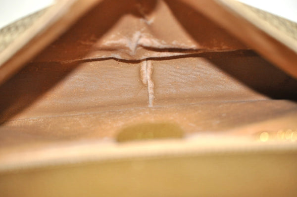 Authentic GUCCI Vintage Shoulder Cross Body Bag Purse Canvas Leather Beige K7685