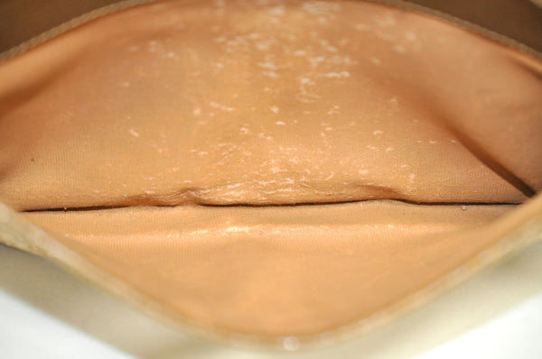 Authentic GUCCI Vintage Shoulder Cross Body Bag Purse Canvas Leather Beige K7685