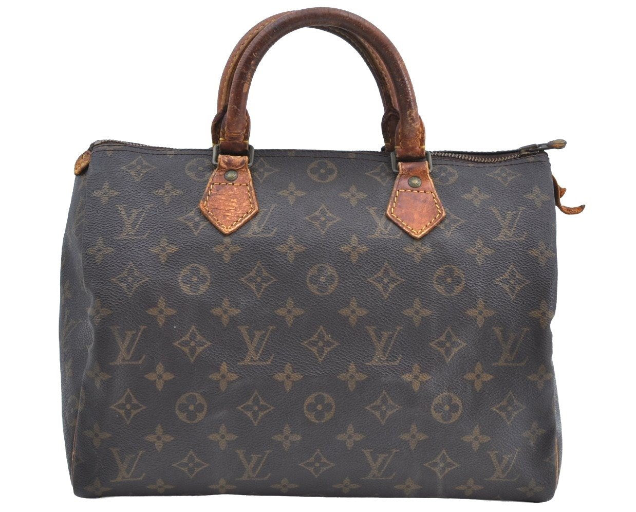 Authentic Louis Vuitton Monogram Speedy 30 Hand Boston Bag M41526 LV K7689