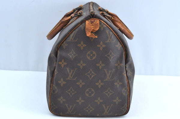 Authentic Louis Vuitton Monogram Speedy 30 Hand Boston Bag M41526 LV K7689