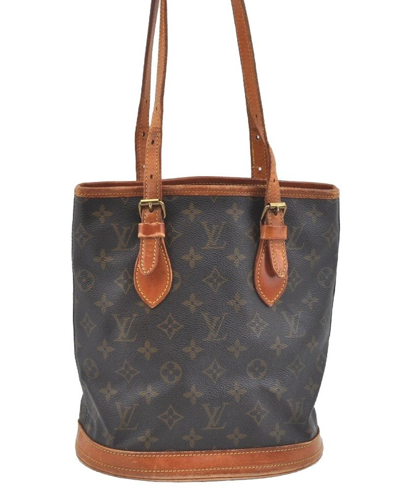 Authentic Louis Vuitton Monogram Bucket PM Shoulder Tote Bag Old Model LV K7698