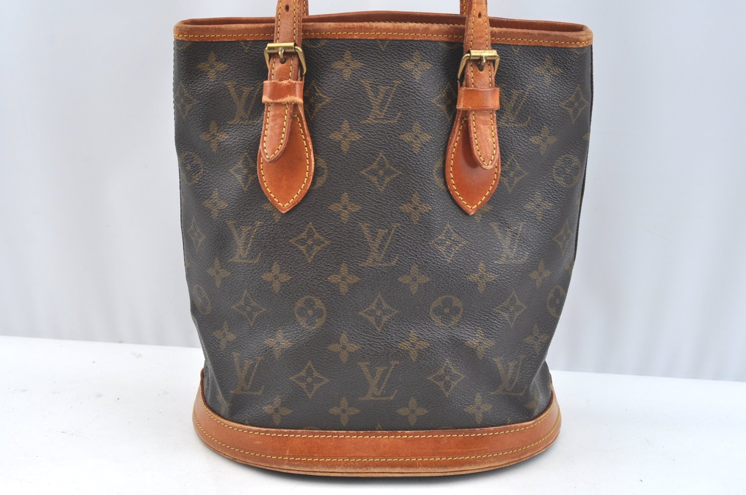 Authentic Louis Vuitton Monogram Bucket PM Shoulder Tote Bag Old Model LV K7698