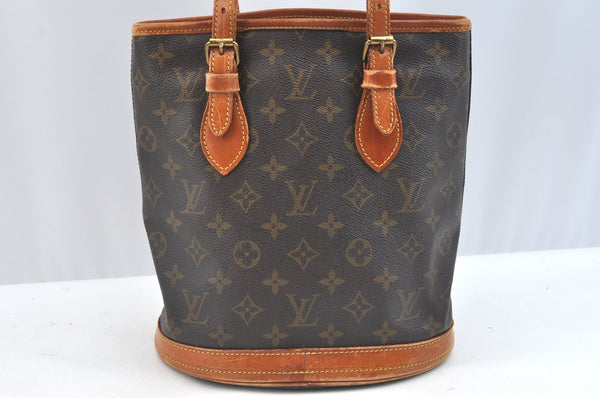 Authentic Louis Vuitton Monogram Bucket PM Shoulder Tote Bag Old Model LV K7698