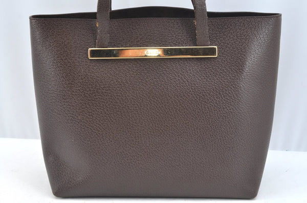 Authentic GUCCI Vintage Shoulder Tote Bag Leather Purse Brown K7699