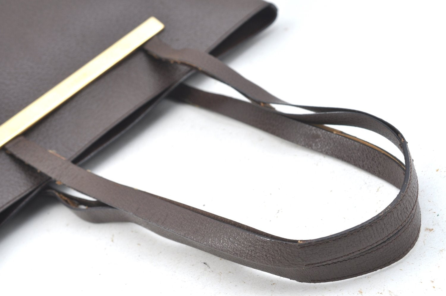 Authentic GUCCI Vintage Shoulder Tote Bag Leather Purse Brown K7699