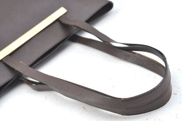 Authentic GUCCI Vintage Shoulder Tote Bag Leather Purse Brown K7699