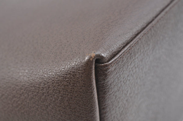 Authentic GUCCI Vintage Shoulder Tote Bag Leather Purse Brown K7699