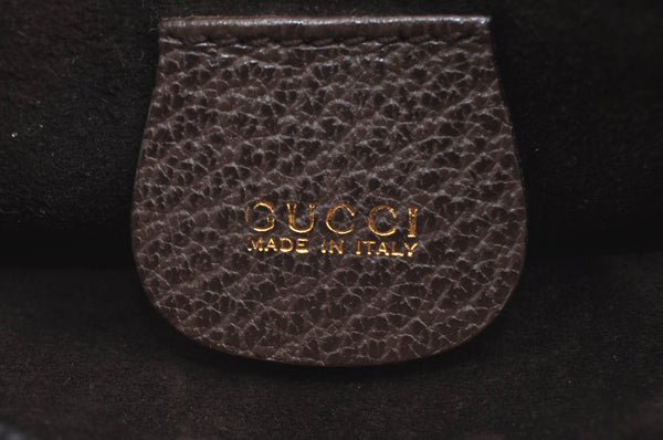Authentic GUCCI Vintage Shoulder Tote Bag Leather Purse Brown K7699