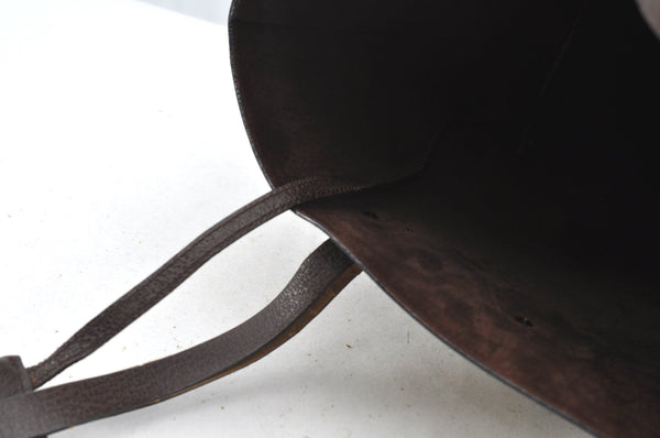 Authentic GUCCI Vintage Shoulder Tote Bag Leather Purse Brown K7699