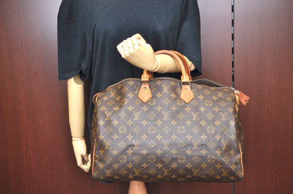 Authentic Louis Vuitton Monogram Speedy 40 Hand Boston Bag M41522 LV Junk K7705