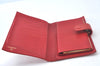 Authentic CHANEL Caviar Skin CC Logo Long Wallet Purse Red White 2Set K7730