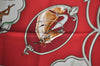 Authentic HERMES Carre 90 Scarf "LES CHEVAUX DES MOGHOLS" Silk Red K7735