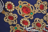 Authentic CHANEL Scarf Jewelry Motif Silk Navy Blue K7746