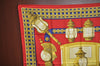 Authentic HERMES Carre 90 Scarf "FEUX DE ROUTE" Silk Red K7752