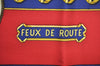 Authentic HERMES Carre 90 Scarf "FEUX DE ROUTE" Silk Red K7752