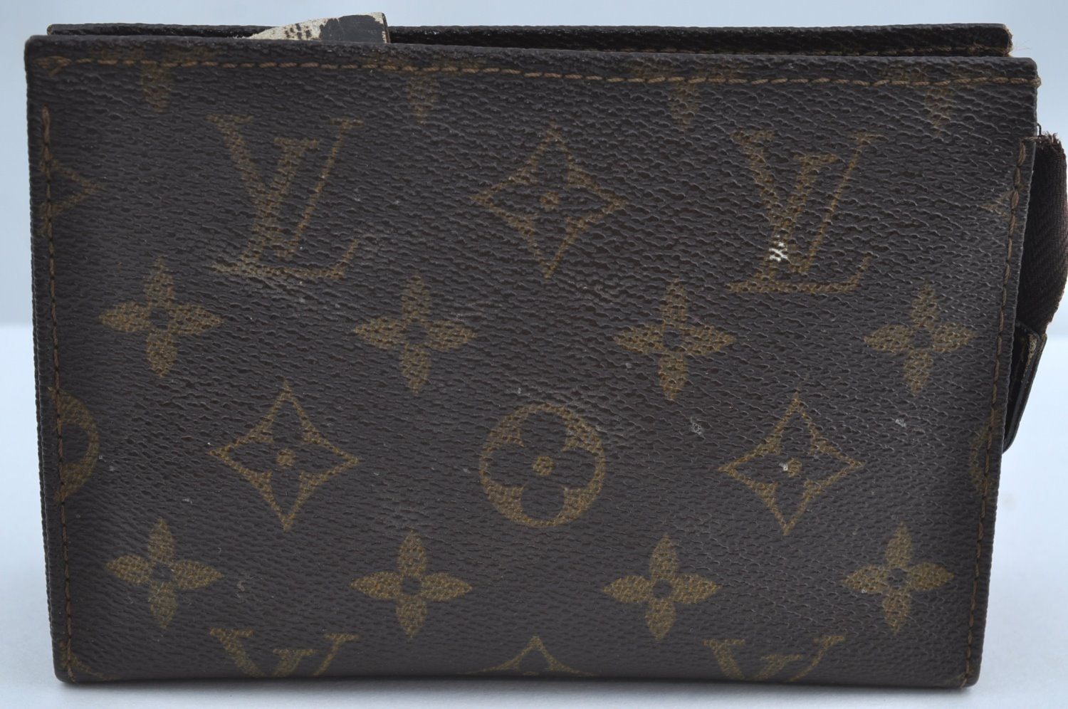 Auth Louis Vuitton Monogram Poche Toilette 15 Cosmetics Pouch Old Model LV K7769