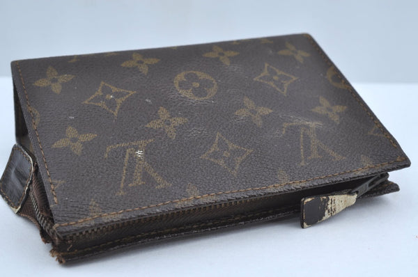 Auth Louis Vuitton Monogram Poche Toilette 15 Cosmetics Pouch Old Model LV K7769