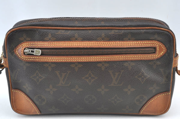 Authentic Louis Vuitton Monogram Marly Dragonne Clutch Hand Bag Old Model K7791