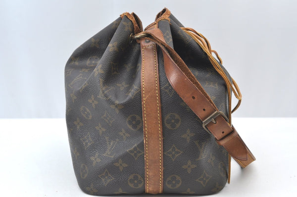 Authentic Louis Vuitton Monogram Petit Noe M42226 Shoulder Drawstring Bag K7792