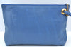 Authentic GUCCI Vintage Clutch Hand Bag Purse PVC Leather Blue K7796