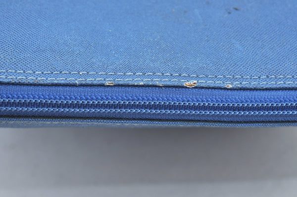 Authentic GUCCI Vintage Clutch Hand Bag Purse PVC Leather Blue K7796