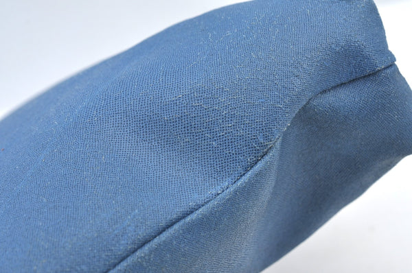 Authentic GUCCI Vintage Clutch Hand Bag Purse PVC Leather Blue K7796