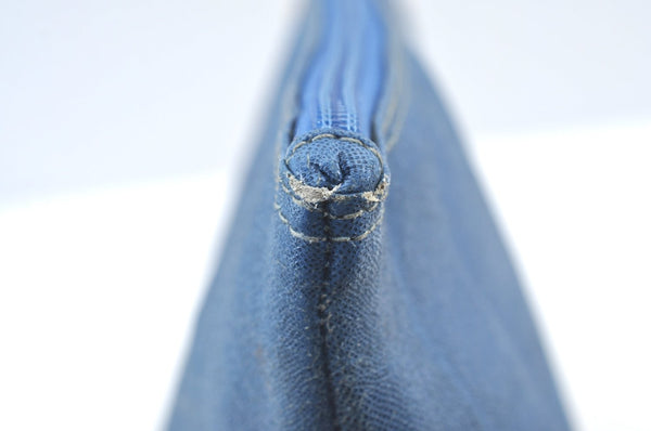 Authentic GUCCI Vintage Clutch Hand Bag Purse PVC Leather Blue K7796