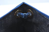 Authentic GUCCI Vintage Clutch Hand Bag Purse PVC Leather Blue K7796