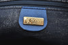 Authentic GUCCI Vintage Clutch Hand Bag Purse PVC Leather Blue K7796