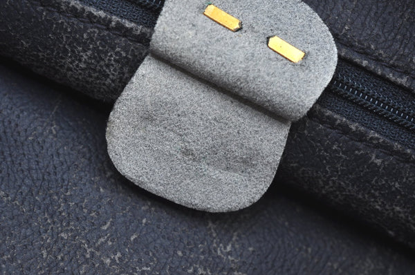 Authentic GUCCI Vintage Clutch Hand Bag Purse PVC Leather Blue K7796