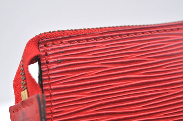 Authentic Louis Vuitton Epi Pochette Accessoires Pouch M5298M Red LV Junk K7804