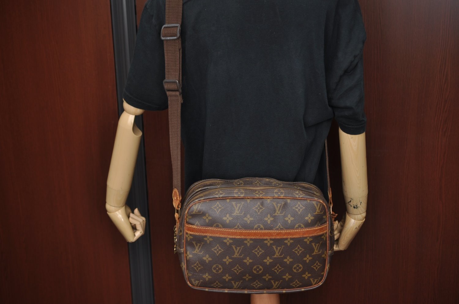 Auth Louis Vuitton Monogram Reporter PM Shoulder Cross Bag M45254 LV Junk K7809