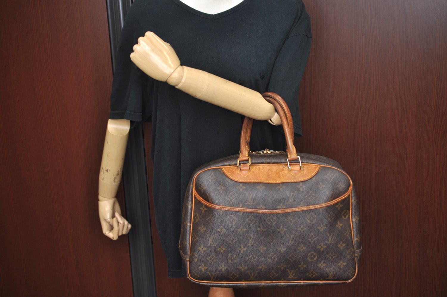 Authentic Louis Vuitton Monogram Deauville Hand Bag M47270 LV K7811