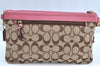 Authentic COACH Signature Shoulder Hand Bag Purse Canvas Leather Brown K7819