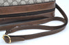 Authentic GUCCI Web Sherry Line Shoulder Bag GG PVC Leather Brown Junk K7840