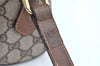 Authentic GUCCI Web Sherry Line Shoulder Bag GG PVC Leather Brown Junk K7840