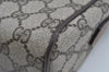 Authentic GUCCI Web Sherry Line Shoulder Bag GG PVC Leather Brown Junk K7840
