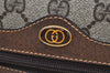Authentic GUCCI Web Sherry Line Shoulder Bag GG PVC Leather Brown Junk K7840