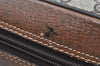 Authentic GUCCI Web Sherry Line Shoulder Bag GG PVC Leather Brown Junk K7840