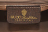 Authentic GUCCI Web Sherry Line Shoulder Bag GG PVC Leather Brown Junk K7840