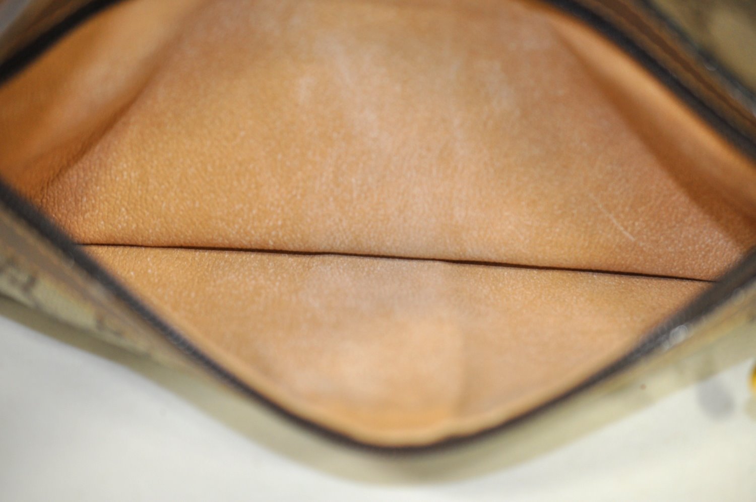 Authentic GUCCI Web Sherry Line Shoulder Bag GG PVC Leather Brown Junk K7840