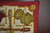 Authentic HERMES Carre 90 Scarf "SELLES A HOUSSE" Silk Bordeaux Red K7845