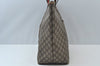 Authentic GUCCI Web Sherry Line GG Plus Tote Bag GG PVC Leather Brown K7850