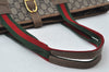 Authentic GUCCI Web Sherry Line GG Plus Tote Bag GG PVC Leather Brown K7850