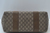 Authentic GUCCI Web Sherry Line GG Plus Tote Bag GG PVC Leather Brown K7850