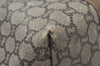 Authentic GUCCI Web Sherry Line GG Plus Tote Bag GG PVC Leather Brown K7850