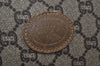 Authentic GUCCI Web Sherry Line GG Plus Tote Bag GG PVC Leather Brown K7850