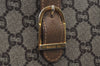 Authentic GUCCI Web Sherry Line GG Plus Tote Bag GG PVC Leather Brown K7850